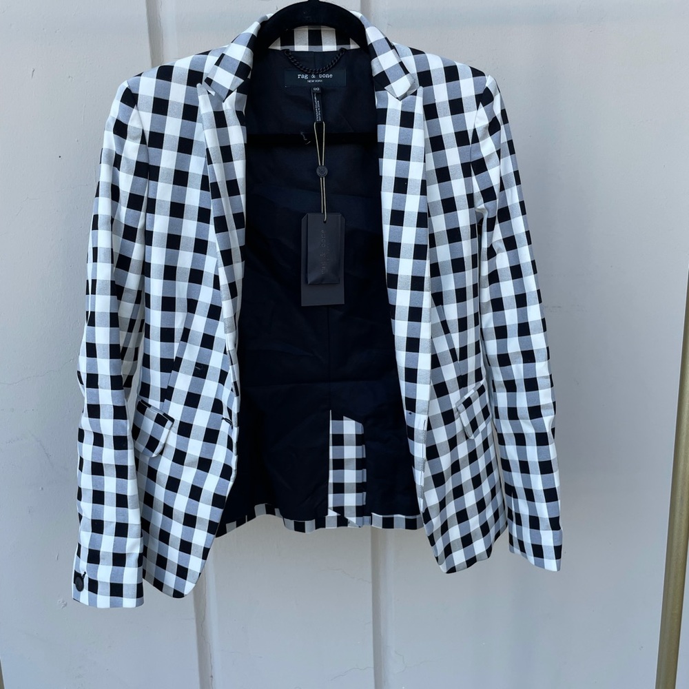 Rag and bone plaid blazer size 00 NWT